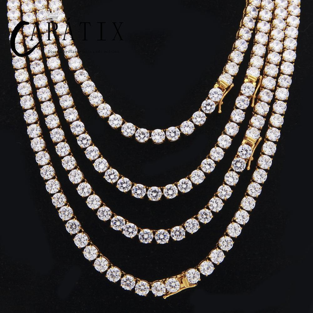 CARÁTIX 6mm Gold Stainless Steel Iced Out CZ Tennis Chain Necklace - CaratixJewelry